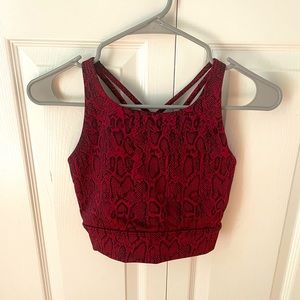 Buffbunny evolve jacquard sports bra vampira maroon black snake print medium